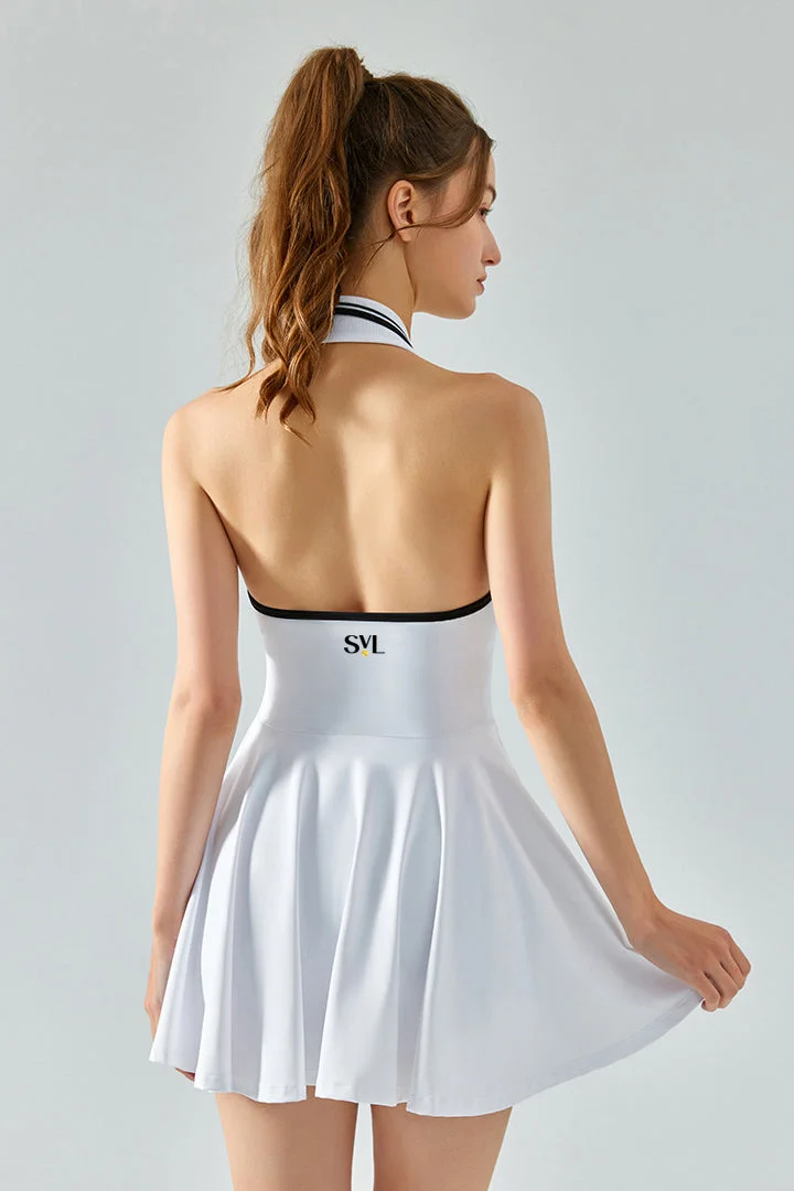 SVL White Padel & Tennis Dress with Built-In Bra & Shorts - White - SVL for Women | Best Price UAE